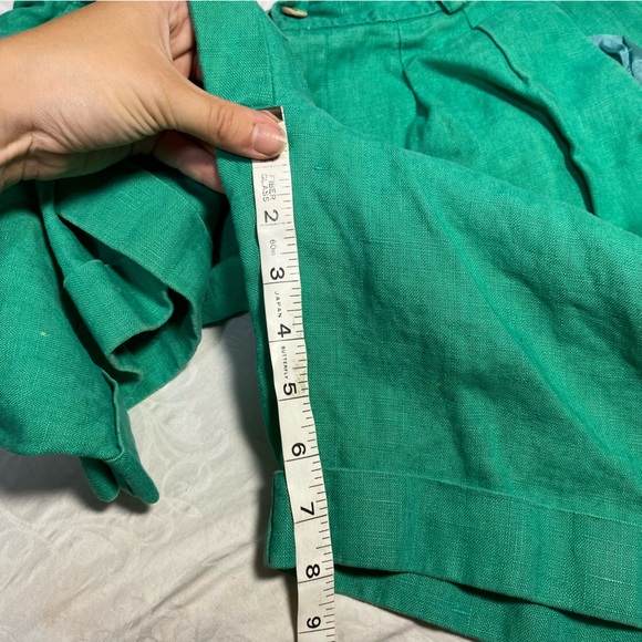 Vintage 100% Linen Shorts Women’s 29 Waist Green For Pete’s Sake 8 Inch 12 - Picture 5 of 9